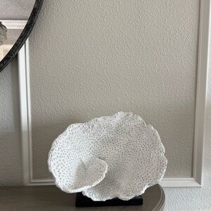 White Coral Sculpture Decor measures 9 W 10 H